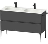 Duravit Sivida Meuble sous-lavabo, 2 tiroirs, poignée noire diamantée mate, 1280x477x592mm, pour Sivida, SV46540BD490000, SV46540BD490000, Colorazione: Grafite opaca