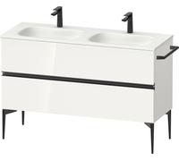 Duravit Sivida Meuble sous-lavabo, 2 tiroirs, poignée noire diamantée mate, 1280x477x592mm, pour Sivida, SV46540BD220000, SV46540BD220000, Colorazione: Bianco lucido