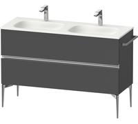 Duravit Sivida Meuble sous-lavabo, 2 tiroirs, poignée profilée chromée, 1280x477x592mm, pour Sivida, SV4654010490000, SV4654010490000, Colorazione: Grafite opaca