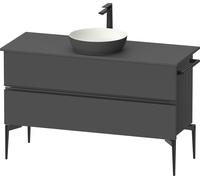 Duravit Sivida Meuble sous-lavabo sur console, 2 tiroirs, poignée noire diamantée mate, 1245x475x548mm, SV46600BD490000, SV46600BD490000, Colorazione: Grafite opaca