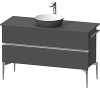 Duravit Sivida Meuble sous-lavabo sur console, 2 tiroirs, poignée profilée chromée, 1245x475x548mm, SV4660010490000, SV4660010490000, Colorazione: Grafite opaca