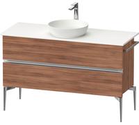 Duravit Sivida Meuble sous-lavabo sur console, 2 tiroirs, poignée profilée chromée, 1245x475x548mm, SV4660010790000, SV4660010790000, Colorazione: Noce opaco
