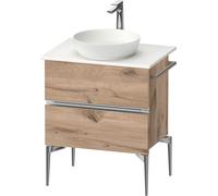 Duravit Sivida Meuble sous-lavabo sur console, 2 tiroirs, poignée profilée chromée, 645x475x548mm, SV4657010550000, SV4657010550000, Colorazione: Rovere marmorizzato