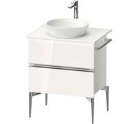 Duravit Sivida Meuble sous-lavabo sur console, 2 tiroirs, poignée profilée chromée, 645x475x548mm, SV4657010220000, SV4657010220000, Colorazione: Bianco lucido