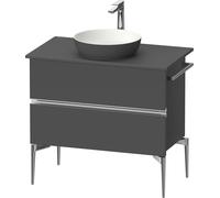 Duravit Sivida Meuble sous-lavabo sur console, 2 tiroirs, poignée profilée chromée, 845x475x548mm, SV4658010490000, SV4658010490000, Colorazione: Grafite opaca