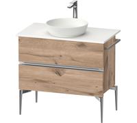 Duravit Sivida Meuble sous-lavabo sur console, 2 tiroirs, poignée profilée chromée, 845x475x548mm, SV4658010550000, SV4658010550000, Colorazione: Rovere marmorizzato