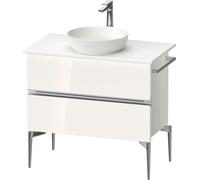 Duravit Sivida Meuble sous-lavabo sur console, 2 tiroirs, poignée profilée chromée, 845x475x548mm, SV4658010220000, SV4658010220000, Colorazione: Bianco lucido