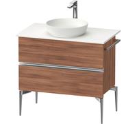 Duravit Sivida Meuble sous-lavabo sur console, 2 tiroirs, poignée profilée chromée, 845x475x548mm, SV4658010790000, SV4658010790000, Colorazione: Noce opaco