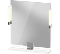 Duravit Sivida miroir, chrome, 650x36x650mm, éclairage à poser, interrupteur à détecteur, raccordement au réseau, SV7421010220000, SV7421010220000, Colorazione: Bianco lucido