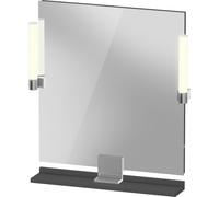 Duravit Sivida miroir, chrome, 650x36x650mm, éclairage à poser, interrupteur à détecteur, raccordement au réseau, SV7421010490000, SV7421010490000, Colorazione: Grafite opaca
