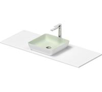 Duravit Sivida Set lavabos rectangulaires incl. console 1280x500x123mm, 268020FG00, 268020FG00, Colorazione: Lavabo Interno: Verde pallido opaco, esterno: Bianco seta opaco; Console: Bianco