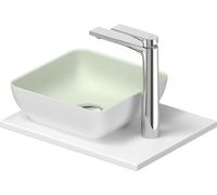 Duravit Sivida Set lavabos rectangulaires incl. console 410x330x123mm, 268023FG00, 268023FG00, Colorazione: Lavabo Interno: Verde pallido opaco, esterno: Bianco seta opaco; Console: Bianco
