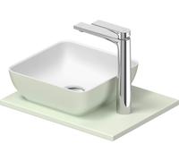 Duravit Sivida Set lavabos rectangulaires incl. console 410x330x123mm, 268023FH00, 268023FH00, Colorazione: Lavabo Interno: Bianco seta opaco, esterno: verde chiaro opaco; console: Verde pallido