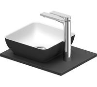 Duravit Sivida Set lavabos rectangulaires incl. console 410x330x123mm, 268023FI00, 268023FI00, Colorazione: Lavabo Interno: Bianco seta opaco, esterno: Grigio scuro opaco; Console: Grigio scuro