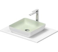 Duravit Sivida Set lavabos rectangulaires incl. console 680x500x123mm, 268017FG00, 268017FG00, Colorazione: Lavabo Interno: Verde pallido opaco, esterno: Bianco seta opaco; Console: Bianco