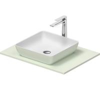 Duravit Sivida Set lavabos rectangulaires incl. console 680x500x123mm, 268017FH00, 268017FH00, Colorazione: Lavabo Interno: Bianco seta opaco, esterno: verde chiaro opaco; console: Verde pallido