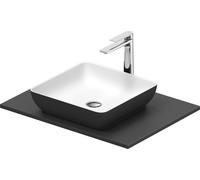 Duravit Sivida Set lavabos rectangulaires incl. console 680x500x123mm, 268017FI00, 268017FI00, Colorazione: Lavabo Interno: Bianco seta opaco, esterno: Grigio scuro opaco; Console: Grigio scuro