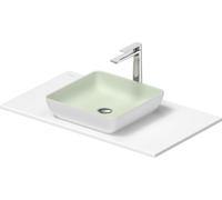 Duravit Sivida Set lavabos rectangulaires incl. console 880x500x123mm, 268018FG00, 268018FG00, Colorazione: Lavabo Interno: Verde pallido opaco, esterno: Bianco seta opaco; Console: Bianco