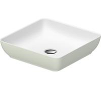 Duravit Sivida vasque à poser rectangulaire, 400x400mm, sans trou pour robinet, sans trop-plein, 266001FH00, 266001FH00, Colorazione: Colore interno bianco seta opaco, colore esterno verde chiaro opac