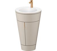 Duravit Starck 1 c-bonded Ensemble au sol, rond, 560x864x605mm, lavabo blanc satiné, poignée bronze, S19512O04600000, S19512O04600000, Colorazione: Taupe seta opaco laccato opaco
