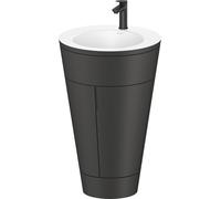 Duravit Starck 1 c-bonded Ensemble au sol, rond, 560x864x605mm, lavabo blanc satiné, poignée noir diamant, S19512OBD580000, S19512OBD580000, Colorazione: Vernice grafite satinata