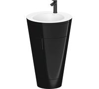 Duravit Starck 1 c-bonded Ensemble au sol, rond, 560x864x605mm, lavabo blanc satiné, poignée noir diamant, S19512OBD400000, S19512OBD400000, Colorazione: Laccato nero lucido