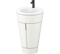 Duravit Starck 1 c-bonded Ensemble au sol, rond, 560x864x605mm, lavabos blanc ultra-brillant, poignée noir diamant, S19513OBD360000, S19513OBD360000, Colorazione: Laccato bianco seta opaco