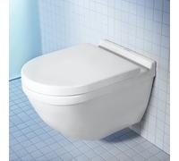 WC sospeso Starck 3 di Duravit con bacino profondo 540 mm, fissaggio nascosto, senza bordo, bianco, colorazione: Bianco - 2527090000
