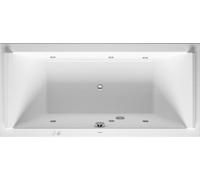 Duravit Starck Bains à remous, à encastrer, double dos inclinés, bâti-support, garniture de vidage et de trop-plein chrome, système à jet, 1800x800mm, 760338000JS1000, 760338000JS1000