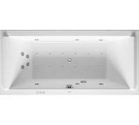 Duravit Starck Bains à remous, à encastrer, double dos inclinés, bâti-support, garniture de vidage et de trop-plein chrome, Combi-Système P, 1800x800mm, 760338000CP1000, 760338000CP1000