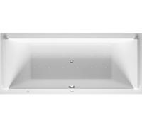 Duravit Starck Bains à remous, version à encastrer, double dos inclinés, bâti-support, garniture de vidage et de trop-plein chrome, Air-System, 1800x800mm, 760338000AS0000, 760338000AS0000