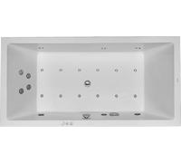 Duravit Starck Bains à remous, version à encastrer, double dos inclinés, bâti-support, garniture de vidage et de trop-plein chrome, Combi-Système P, 1800x900mm, 760052000CP1000, 760052000CP1000