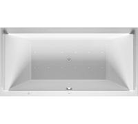 Duravit Starck Bains à remous, version à encastrer, double dos inclinés, bâti-support, garniture de vidage et de trop-plein chrome, Air-System, 2000x1000mm, 760341000AS0000, 760341000AS0000