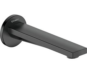 Duravit Tulum Bocca di erogazione vasca, beccuccio per vasca con rosetta tonda, rubinetto bagno, nero opaco