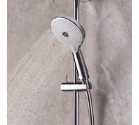 Duravit Doccetta a mano Universal Ø 120 mm, 3 tipi di getto, facile da pulire, Cromo/Bianco