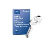 Duravit Doccetta a mano Universal Ø 120 mm, 3 tipi di getto, facile da pulire, Cromo/Bianco