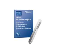 Duravit Universal Doccia a mano, Doccetta stick con getto Rain, Manopola doccia quadrata, Doccetta con ugelli in silicone facili da pulire, cromo