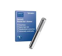 Duravit Universal Doccia a mano, Doccetta stick con getto Rain, Manopola doccia quadrata, Doccetta con ugelli in silicone facili da pulire, nero opaco