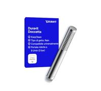 Duravit Universal Doccia a mano, Doccetta stick con getto Rain, Manopola doccia rotonda, Doccetta per doccia con funzione MinusFlow per il risparmio idrico, facile da pulire, cromo