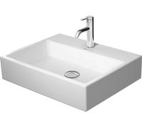 Duravit Vero Air Lavabo 60x47cm, sans trop-plein, avec table de robinetterie, 1 trou de robinet, broyé, 23506000711, 23506000711, Colorazione: Bianco con Wondergliss