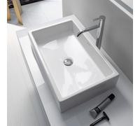 Lavabo Duravit Vero Air top 50x38cm, senza sfioratore, senza foro per rubinetto, senza foro per rubinetto, rettificato, Colorazione: Bianco con Wondergliss - 23515000001