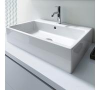 Lavabo Duravit Vero Air Wash basin 60x47cm, con sfioratore, con panca per rubinetto, 1 foro per rubinetto, rettificato, Colorazione: Bianco con Wondergliss - 23506000271
