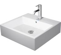 Duravit Vero Cuvette de lavage d'air 50x47cm, avec trop-plein, avec table de robinetterie, 1 trou de robinet, rectifié, 23505000271, 23505000271, Colorazione: Bianco con Wondergliss
