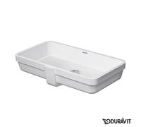 Duravit Vero Air - Lavabo da incasso 635x345 mm, con troppopieno, senza foro per miscelatore, WonderGliss, bianco 03846000001