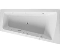 Duravit Paiova Bain à remous, à encastrer, simple dos à droite, bâti-support, garniture de vidage et de trop-plein chromée, système Jet, 1700x1000mm, 760213000JS1000, 760213000JS1000