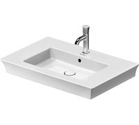 Lavabo Tulipano bianco, larghezza 750mm, 1 foro per rubinetto, con troppopieno, 23637500001, Colorazione: Bianco