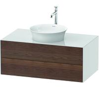 Duravit White Tulip, meuble sous-lavabo mural, largeur 1000 x profondeur 550mm, avec 2 tiroirs, avec technologie Tip-on, WT498607785, WT498607785, Colorazione: Corpo: Bianco lucido, Fronte: Noce ameri