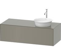 Duravit White Tulip, meuble sous-lavabo mural, largeur 1300 x profondeur 550mm, avec 1x tiroir, avec technologie tip-on, WT4977R9292, WT4977R9292, Colorazione: Grigio pietra Vernice opaca Seta opaco
