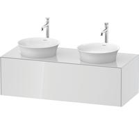 Duravit White Tulip, meuble sous-lavabo mural, largeur 1300 x profondeur 550mm, avec 1x tiroir, avec technologie tip-on, WT4978B8585, WT4978B8585, Colorazione: Laccato lucido bianco