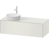 Duravit White Tulip, meuble sous-lavabo mural, largeur 1300 x profondeur 550mm, avec 1x tiroir, avec technologie tip-on, WT4977L3636, WT4977L3636, Colorazione: Laccato bianco seta opaco